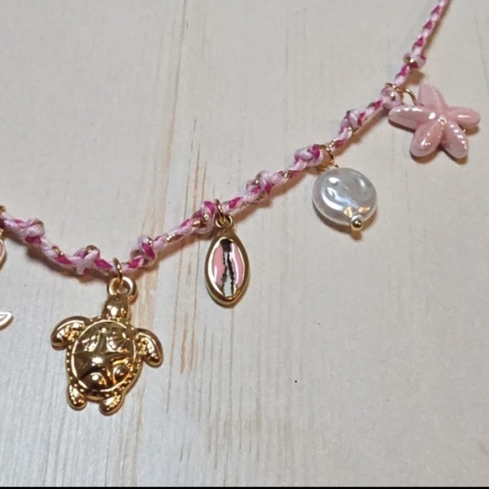 Pink Cord Charm Necklace | NWOT